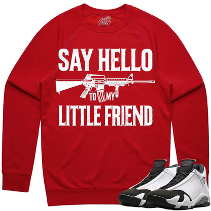 Black Toe 14s Sweater to Match - Jordan 14 Sneaker Tees - Little Friend