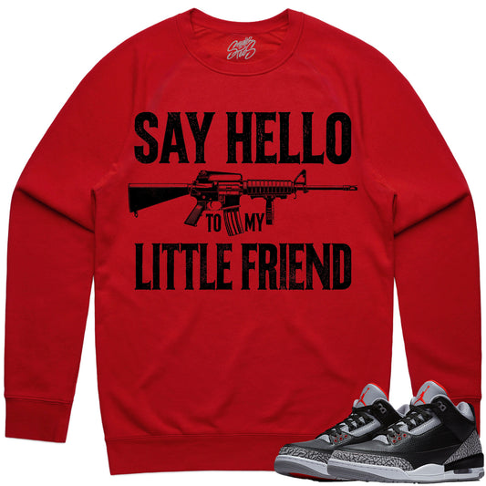 Black Cement 3s Sweater to Match - Jordan 3 Sneaker Tees - Little Friend