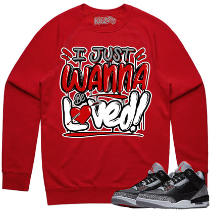 Black Cement 3s Sweater to Match - Jordan 3 Sneaker Tees - Loved