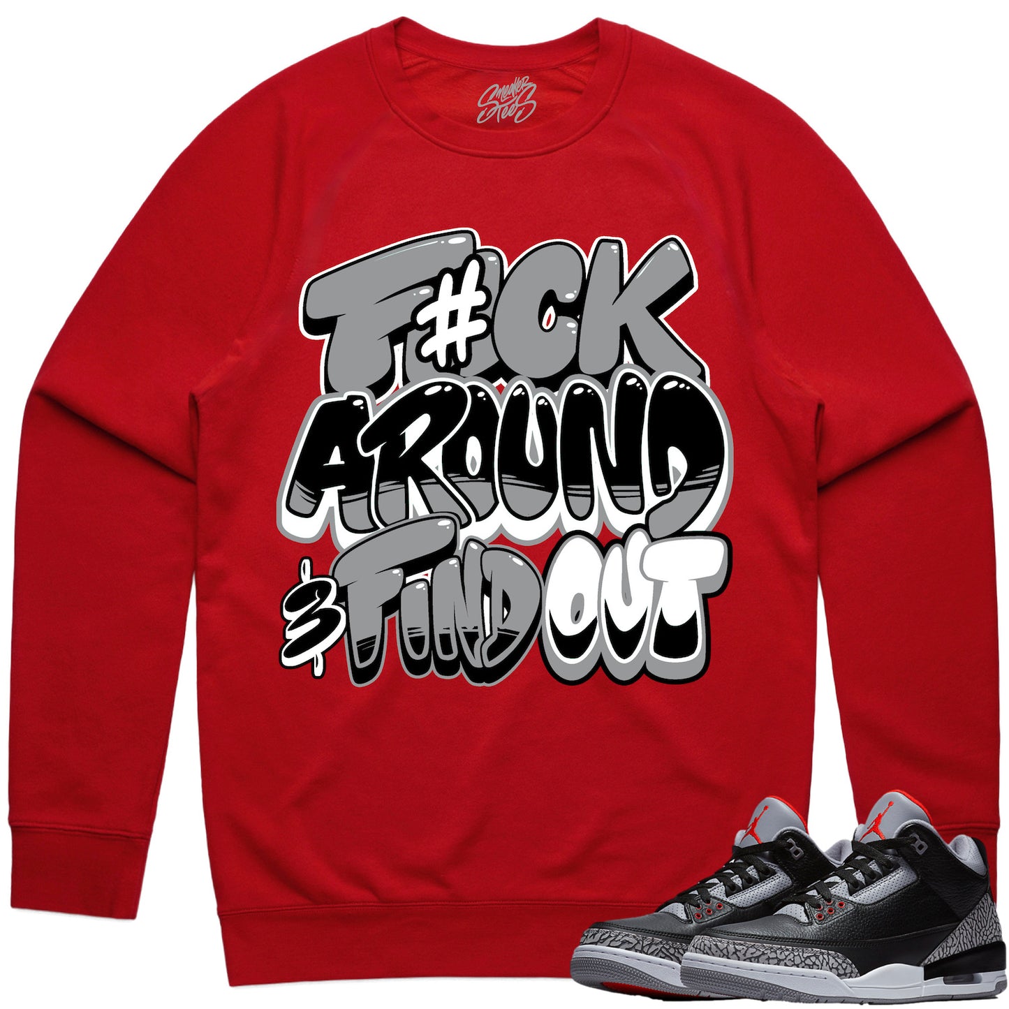 Black Cement 3s Sweater to Match - Jordan 3 Sneaker Tees - F#ck