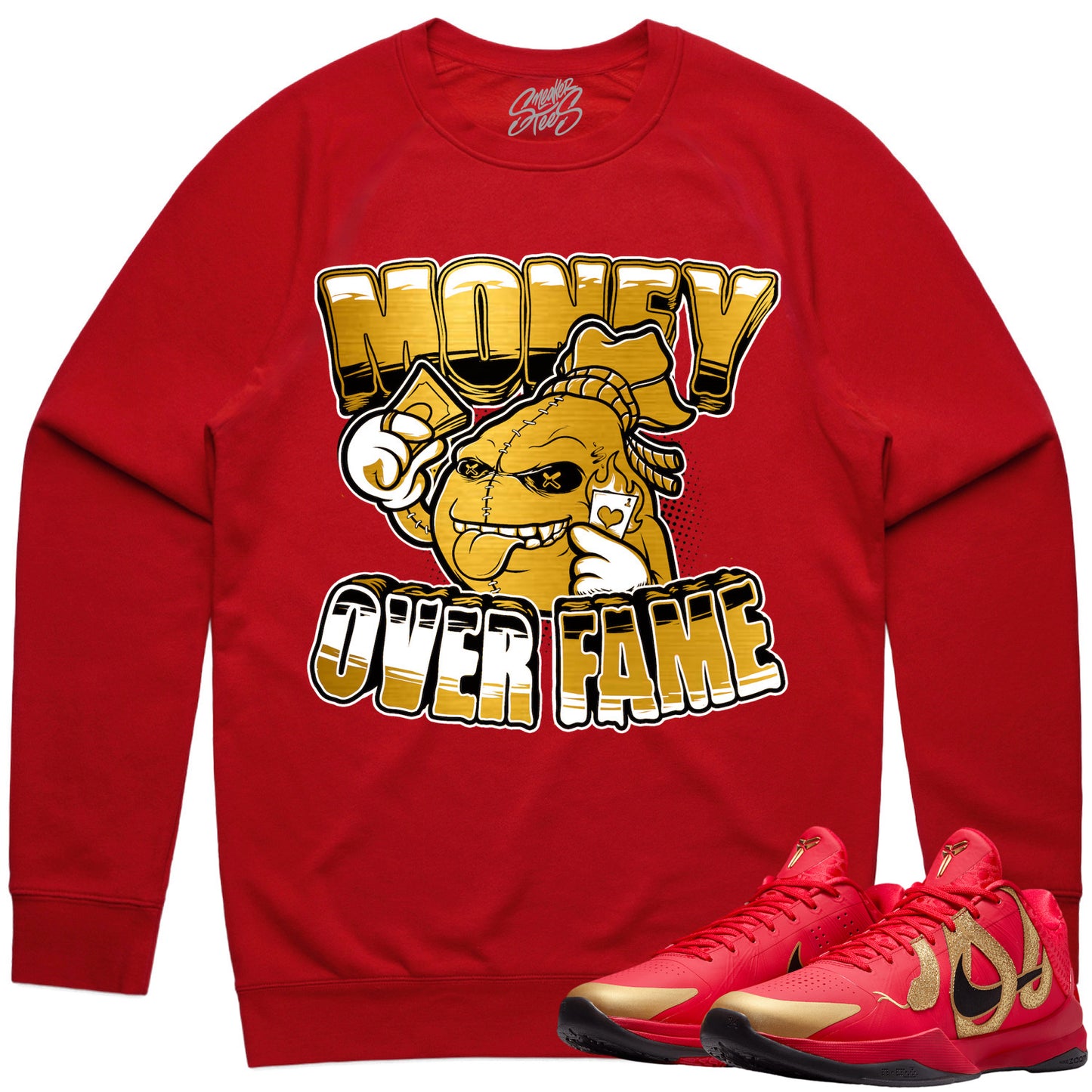 Kobe 5 Year of the Mamba Red Sweater to Match - Money Fame