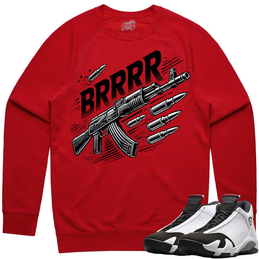 Black Toe 14s Sweater to Match - Jordan 14 Sneaker Tees - Brrr