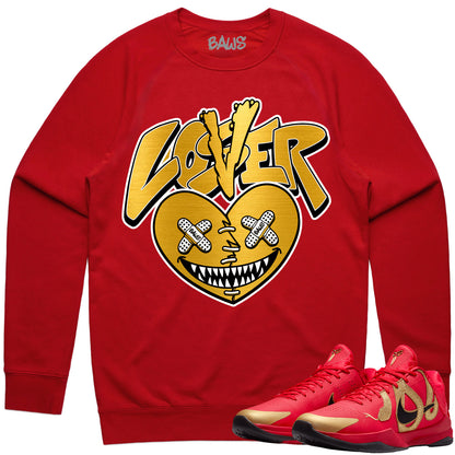 Kobe 5 Year of the Mamba Red Sweater to Match - Lover Loser