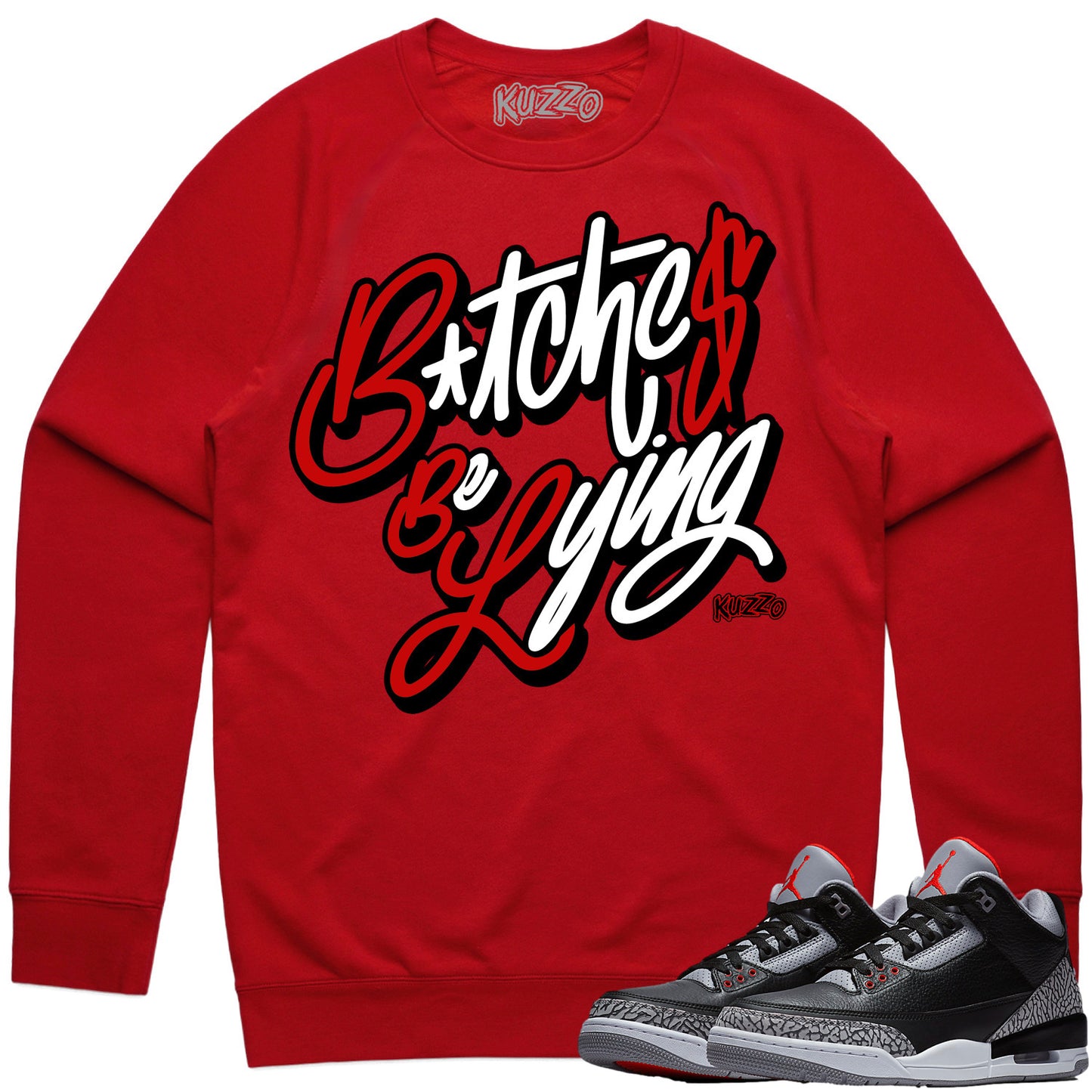 Black Cement 3s Sweater to Match - Jordan 3 Sneaker Tees - BBL