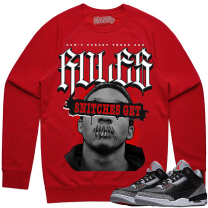 Black Cement 3s Sweater to Match - Jordan 3 Sneaker Tees - Stitches