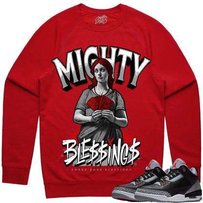 Black Cement 3s Sweater to Match - Jordan 3 Sneaker Tees - Blessings