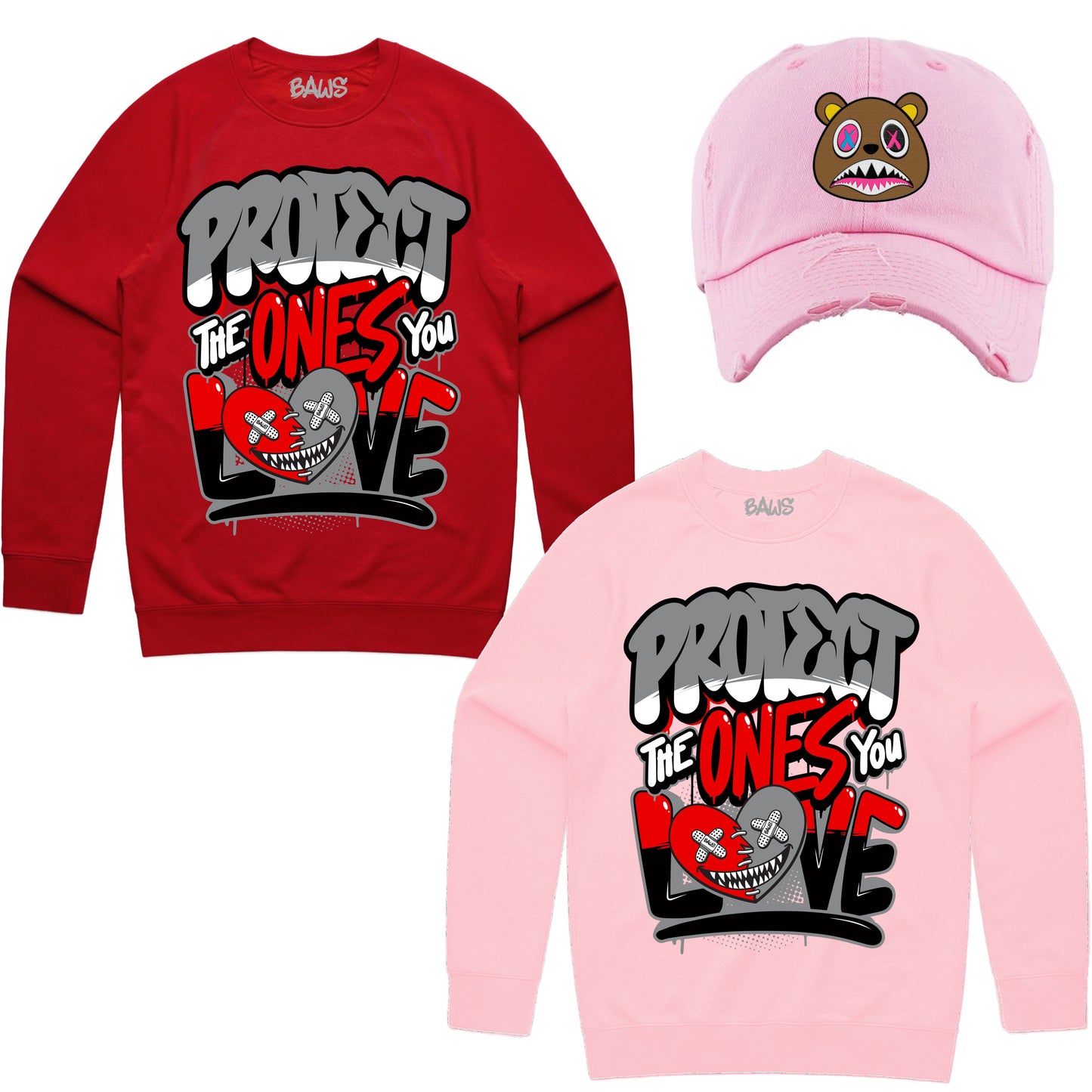 Valentines Day Sweater Bundle with Free Gift - Pink and Red - Protect Baws