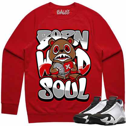 Black Toe 14s Sweater to Match - Jordan 14 Sneaker Tees - Born Wild Baws