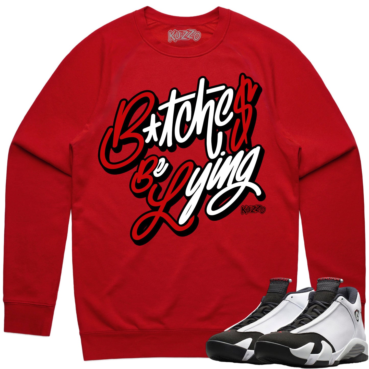 Black Toe 14s Sweater to Match - Jordan 14 Sneaker Tees - BBL