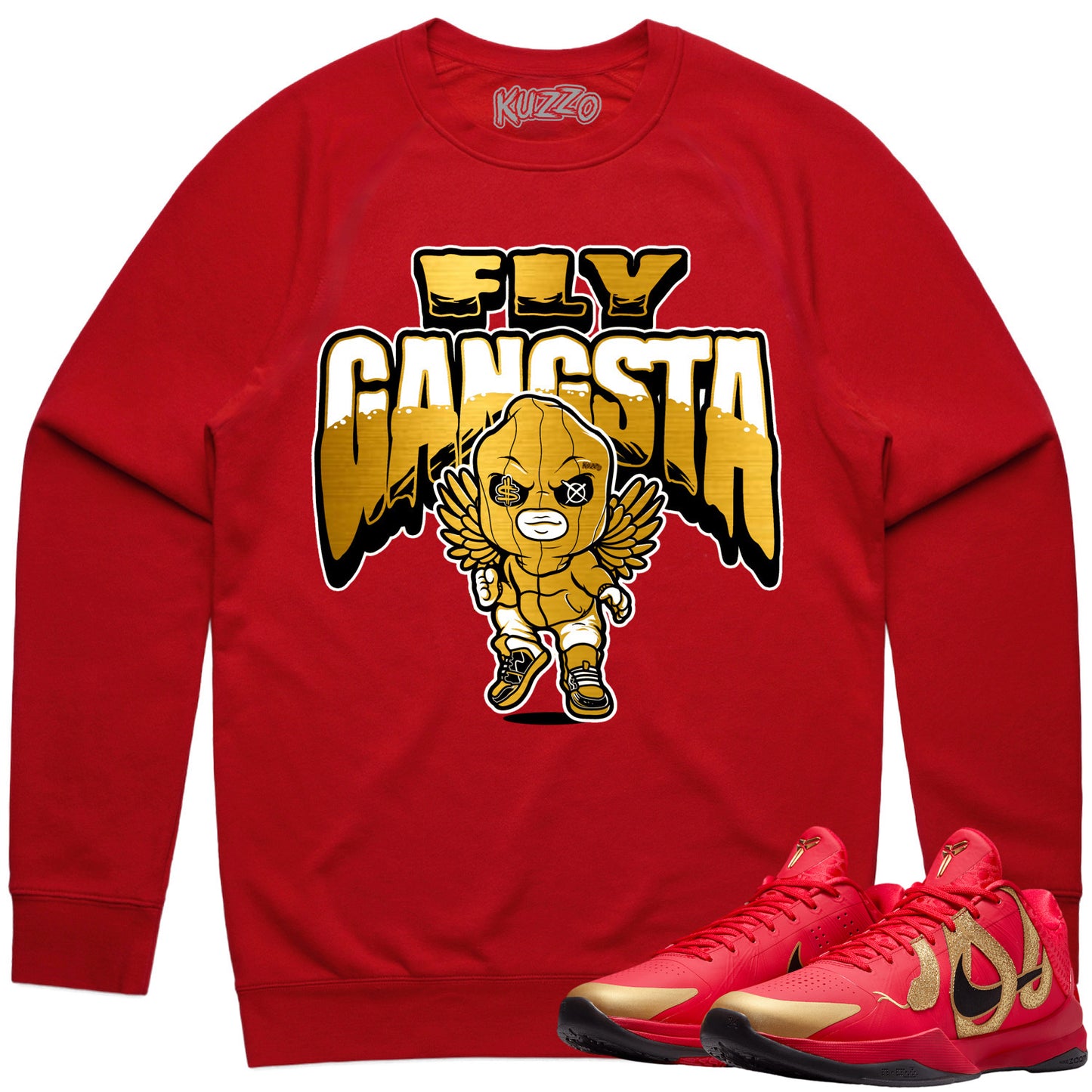 Kobe 5 Year of the Mamba Red Sweater to Match - Fly Gangsta