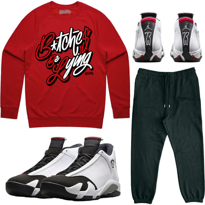 Black Toe 14s Sneaker Outfit - Sweater & Jogger Sweat Suit - BBL