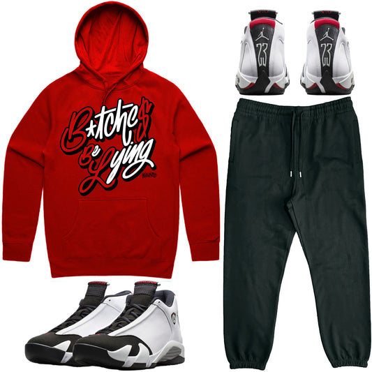 Black Toe 14s Sneaker Outfit - Hoodie & Jogger Sweat Suit - BBL