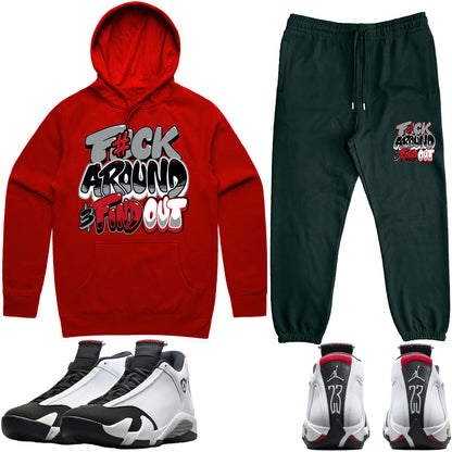 Black Toe 14s Sneaker Outfit - Hoodie & Jogger Sweat Suit - F#ck