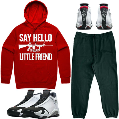 Black Toe 14s Sneaker Outfit - Hoodie & Jogger Sweat Suit - Little Friend