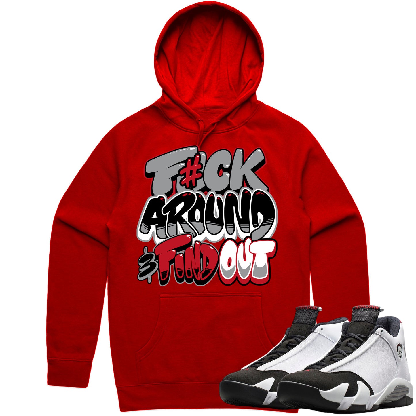 Black Toe 14s Hoodie to Match - Jordan 14 Sneaker Tees - F#ck