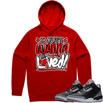 Black Cement 3s Hoodie to Match - Jordan 3 Sneaker Tees - Loved