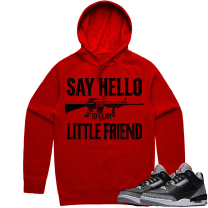 Black Cement 3s Hoodie to Match - Jordan 3 Sneaker Tees - Little Friend