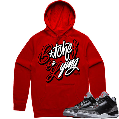 Black Cement 3s Hoodie to Match - Jordan 3 Sneaker Tees - BBL