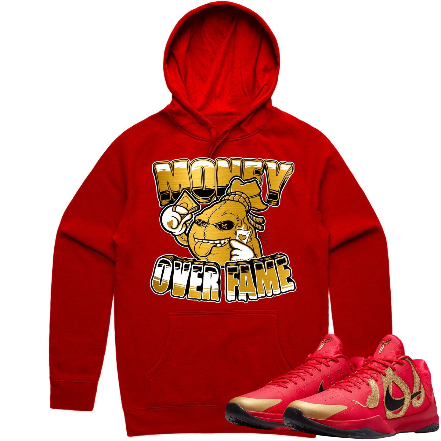 Kobe 5 Year of the Mamba Red Hoodie to Match - Money Fame