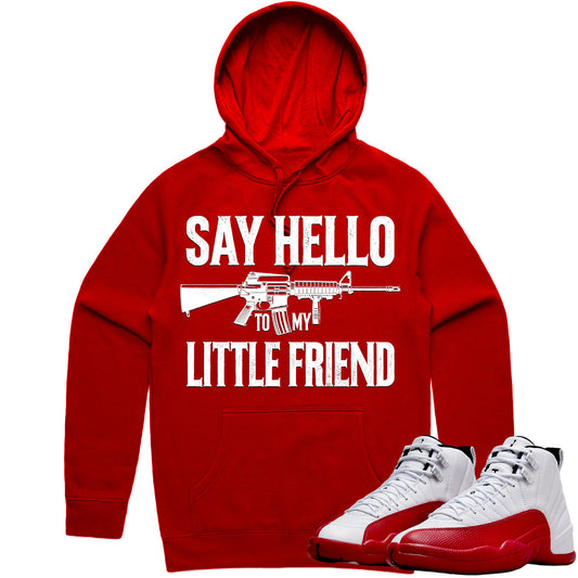 Cherry 12s Hoodie to Match - Jordan 12 Sneaker Tees - Little Friend