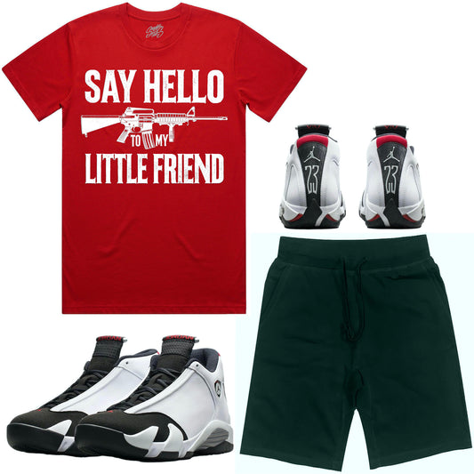 Black Toe 14s Sneaker Outfit - Shirt and Shorts - Little Friend