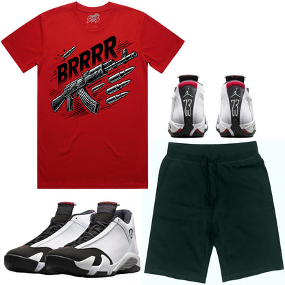 Black Toe 14s Sneaker Outfit - Shirt and Shorts - Brrr