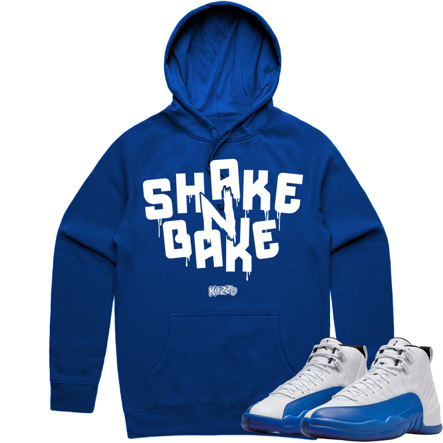 Blueberry 12s Hoodie to Match - Jordan 12 Sneaker Tees - Shake N Bake