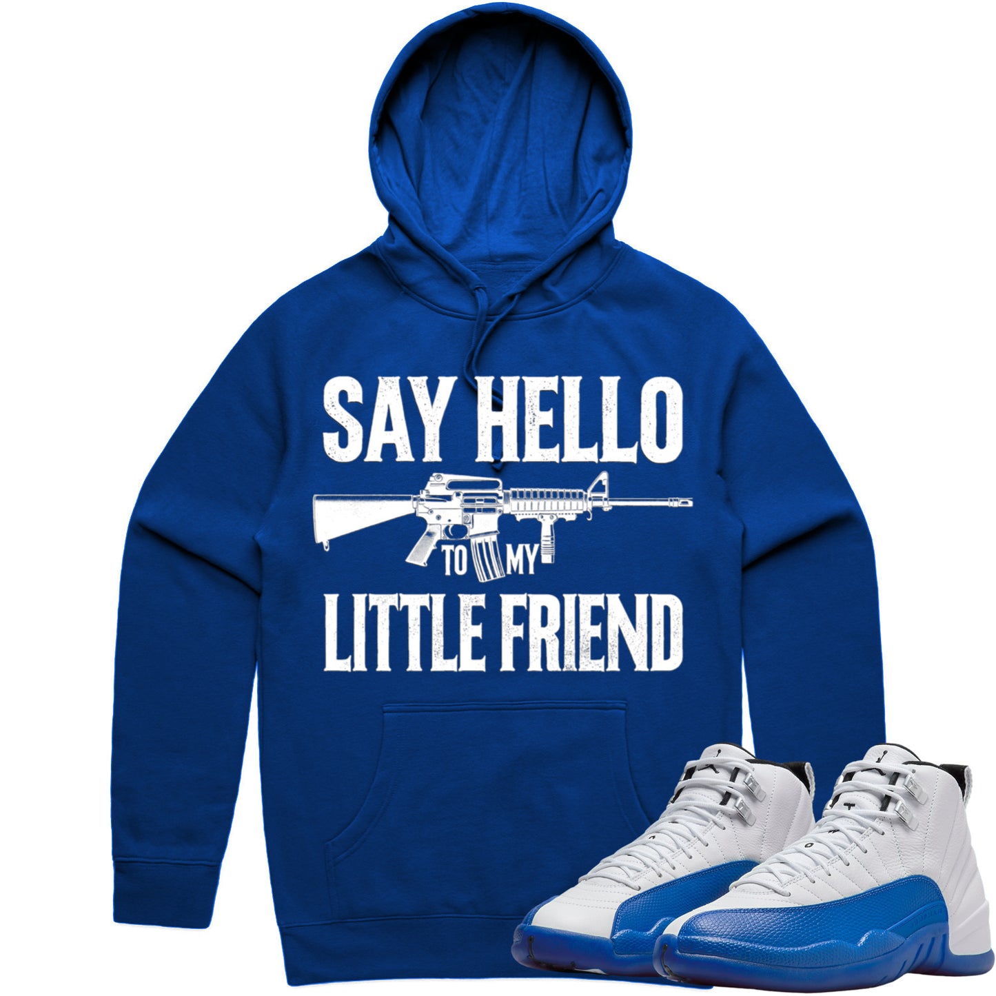 Blueberry 12s Hoodie to Match - Jordan 12 Sneaker Tees - Little Friend