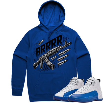 Blueberry 12s Hoodie to Match - Jordan 12 Sneaker Tees - Brrr