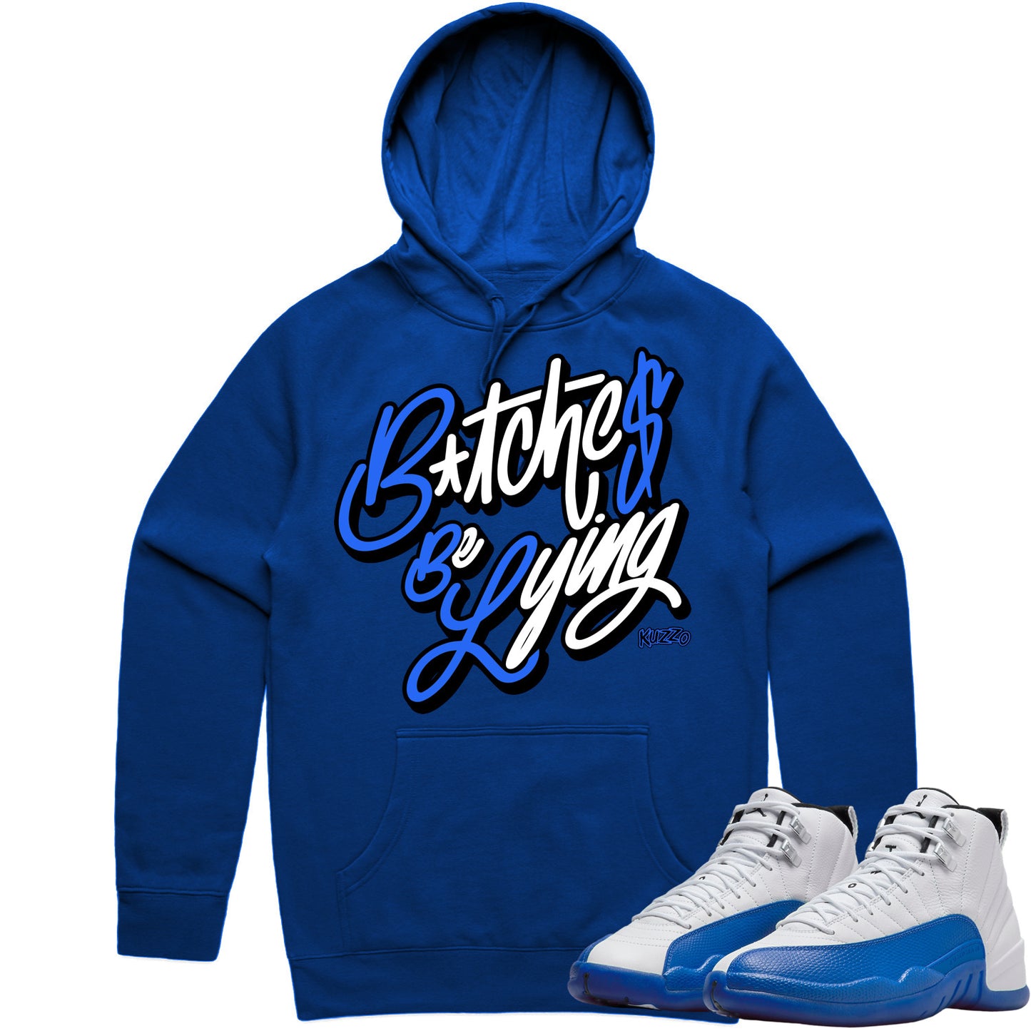 Blueberry 12s Hoodie to Match - Jordan 12 Sneaker Tees - BBL