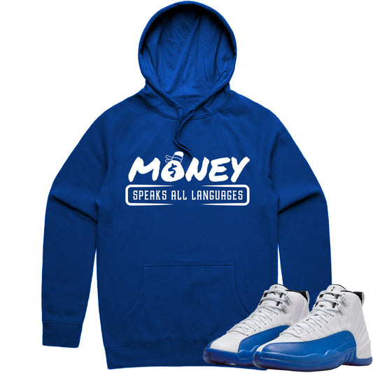 Blueberry 12s Hoodie to Match - Jordan 12 Sneaker Tees - Money Languages