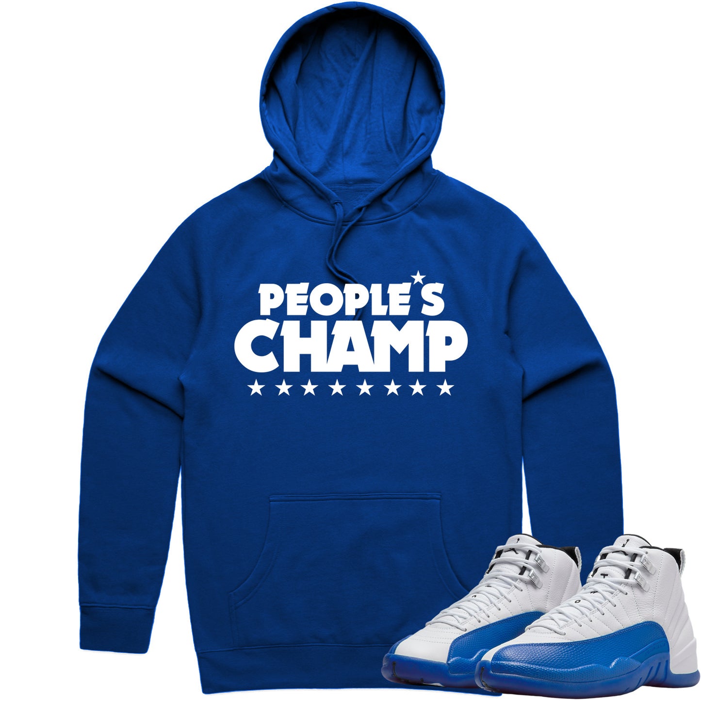 Blueberry 12s Hoodie to Match - Jordan 12 Sneaker Tees - Peoples Champ