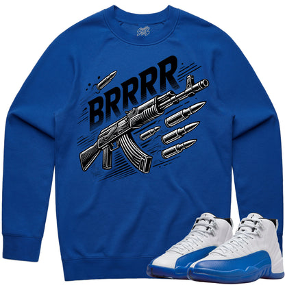 Blueberry 12s Sweater to Match - Jordan 12 Sneaker Tees - Brrr