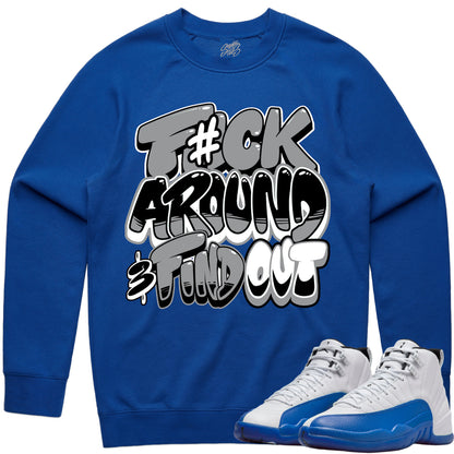 Blueberry 12s Sweater to Match - Jordan 12 Sneaker Tees - F#ck