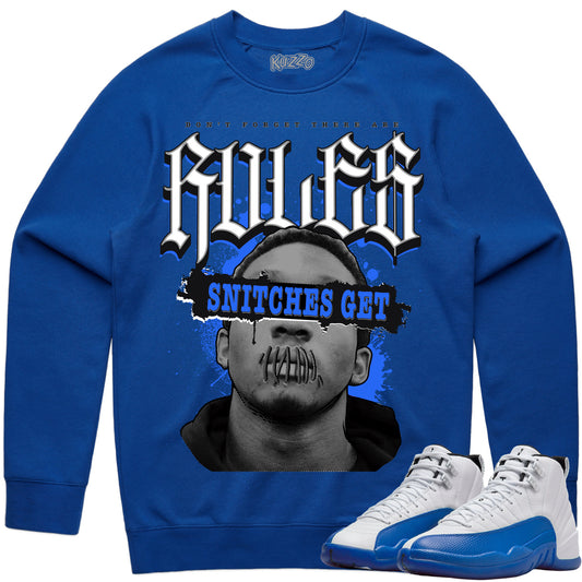 Blueberry 12s Sweater to Match - Jordan 12 Sneaker Tees - Stitches