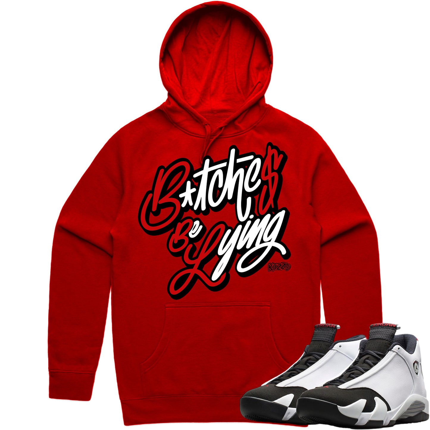 Black Toe 14s Hoodie to Match - Jordan 14 Sneaker Tees - BBL