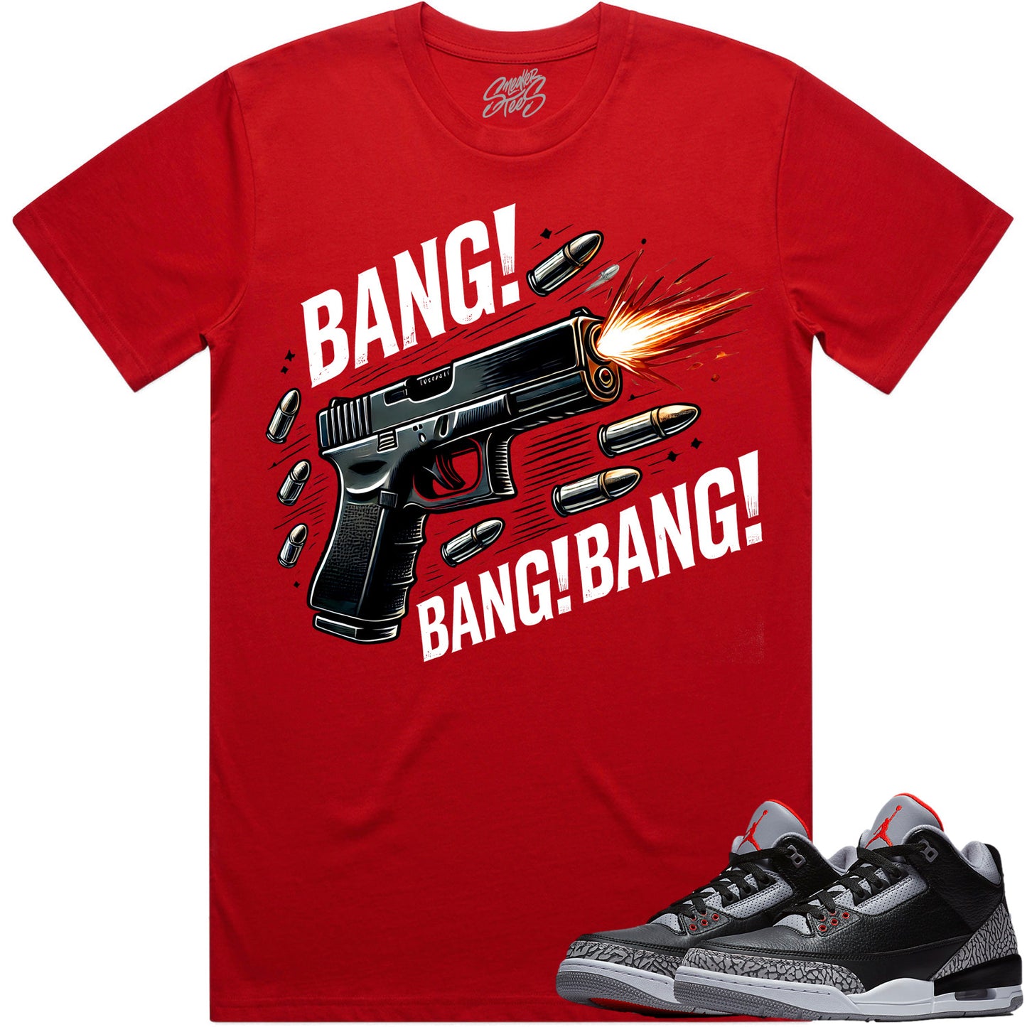 Black Cement 3s Shirt to Match - Jordan 3 Sneaker Tees - Bang!