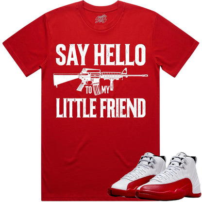 Cherry 12s Sneaker Tees - Shirt to Match - Little Friend