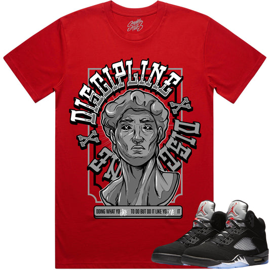 Black Metallic 5s Shirt to Match - Jordan 5 Sneaker Tees - Discipline