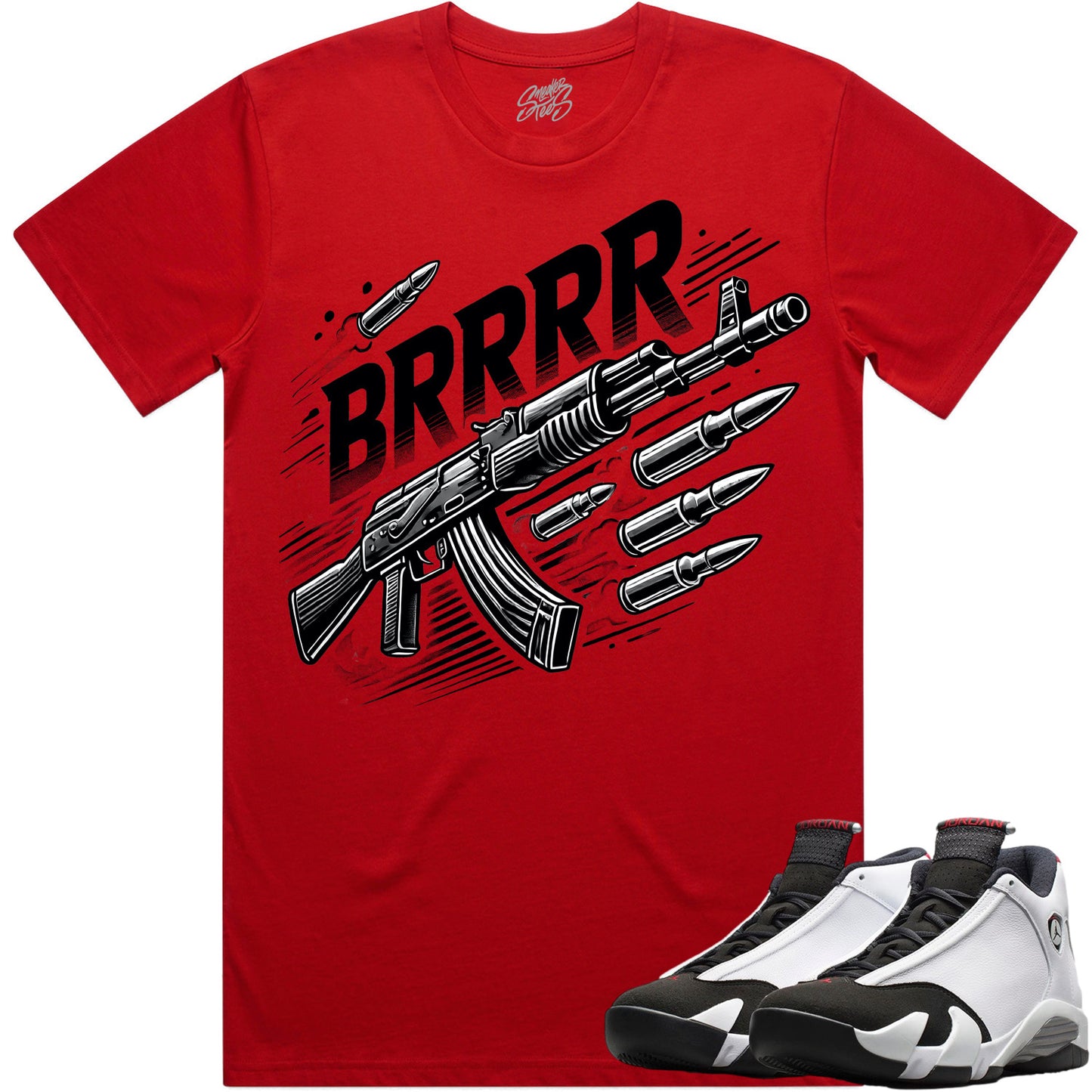 Black Toe 14s Shirt to Match - Jordan 14 Sneaker Tees - Brrr