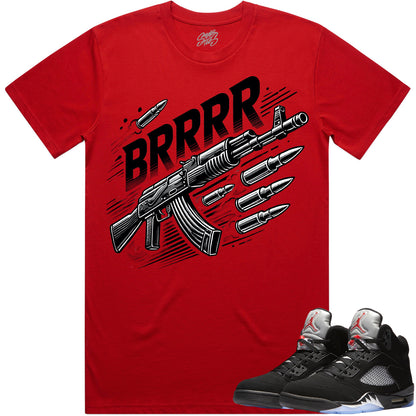 Black Metallic 5s Shirt to Match - Jordan 5 Sneaker Tees - Brrr