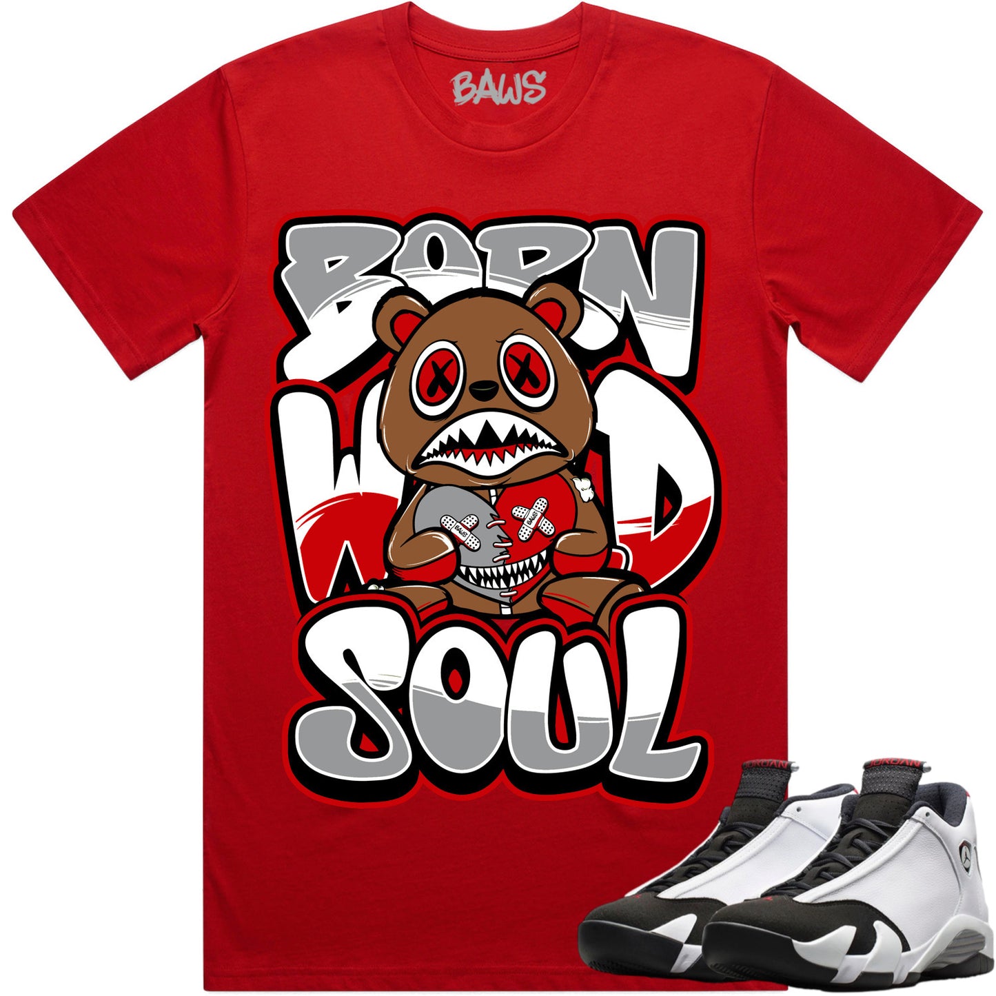 Black Toe 14s Shirt to Match - Jordan 14 Sneaker Tees - Born Wild Baws