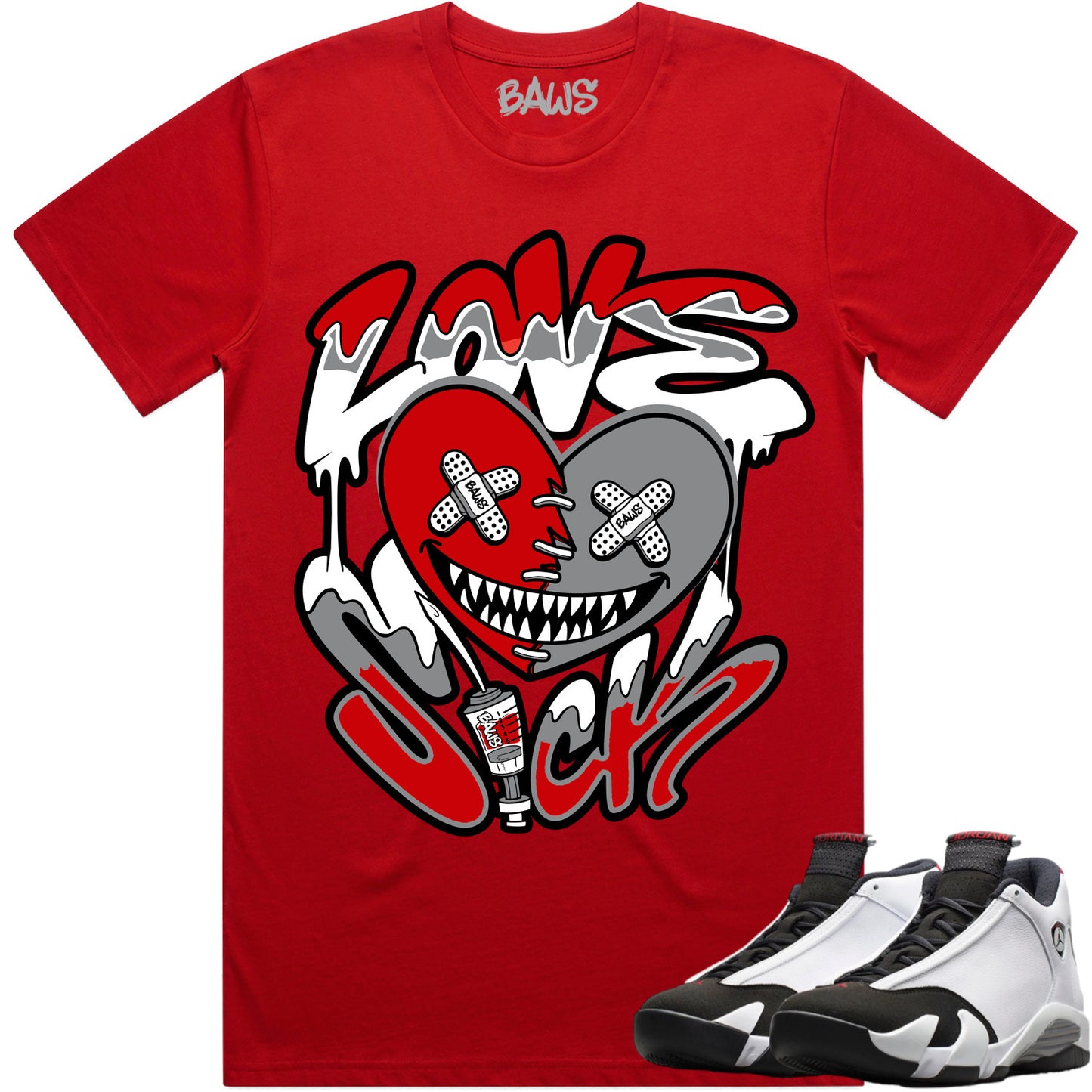 Black Toe 14s Shirt to Match - Jordan 14 Sneaker Tees - Love Sick Baws