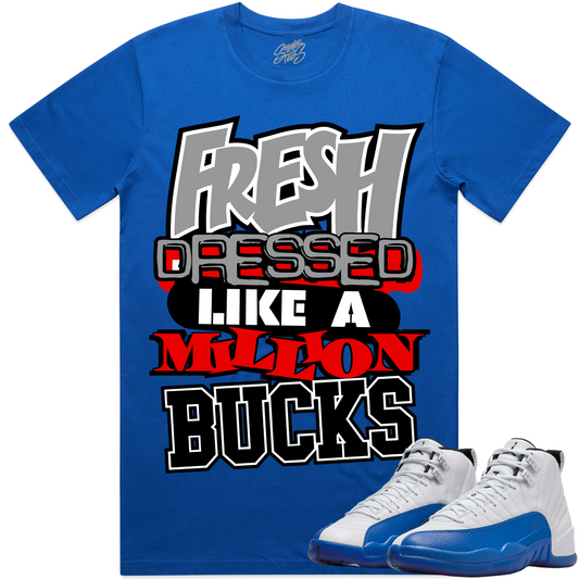 Jordan Blueberry 12s Shirt to Match - Jordan 12 Sneaker Tees - Million Bucks