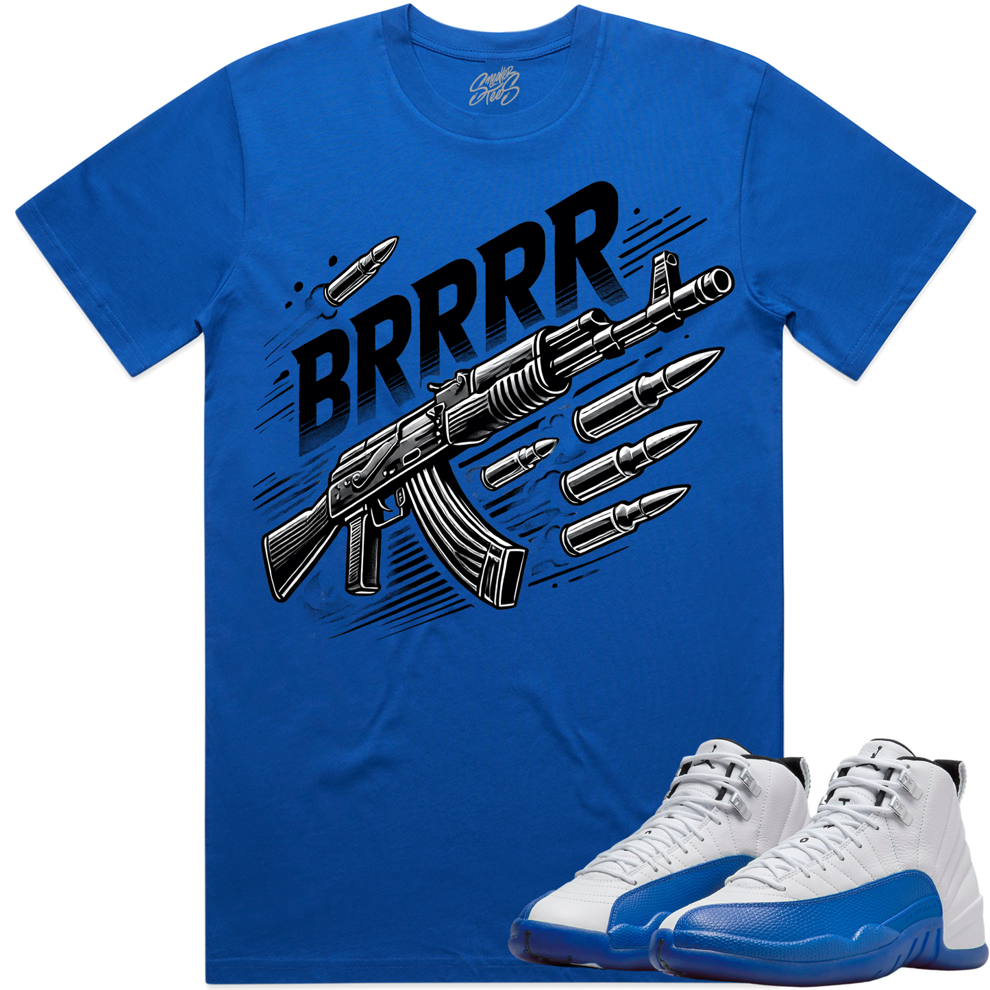 Blueberry 12s Shirt to Match - Jordan 12 Sneaker Tees - Brrr