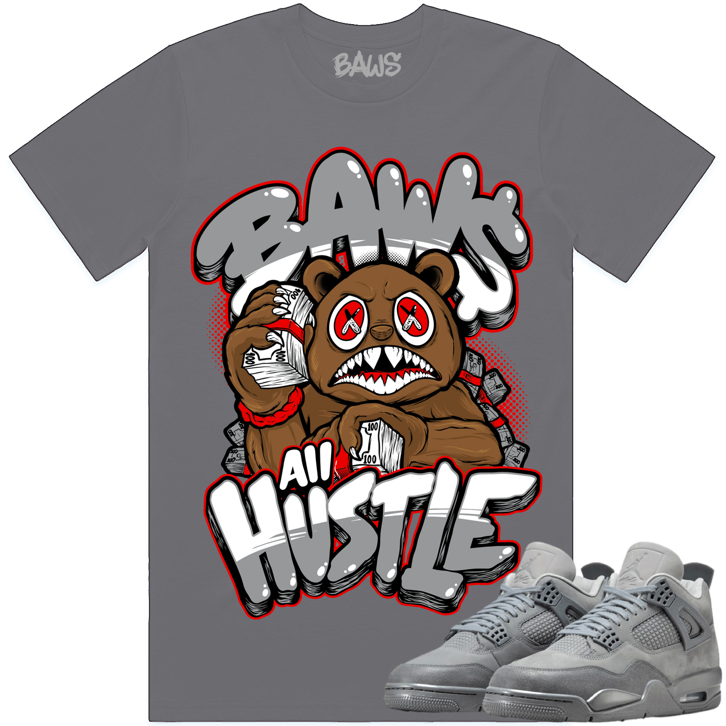 Wet Cement 4s Shirt to Match - Jordan 4 Sneaker Tees - Shirt to Match - Hustle Baws