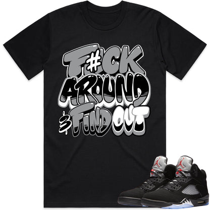 Black Metallic 5s Shirt to Match - Jordan 5 Sneaker Tees - Oreo F#ck