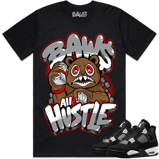 White Thunder 4s Shirt to Match - Jordan 4 Sneaker Tees - Hustle Baws