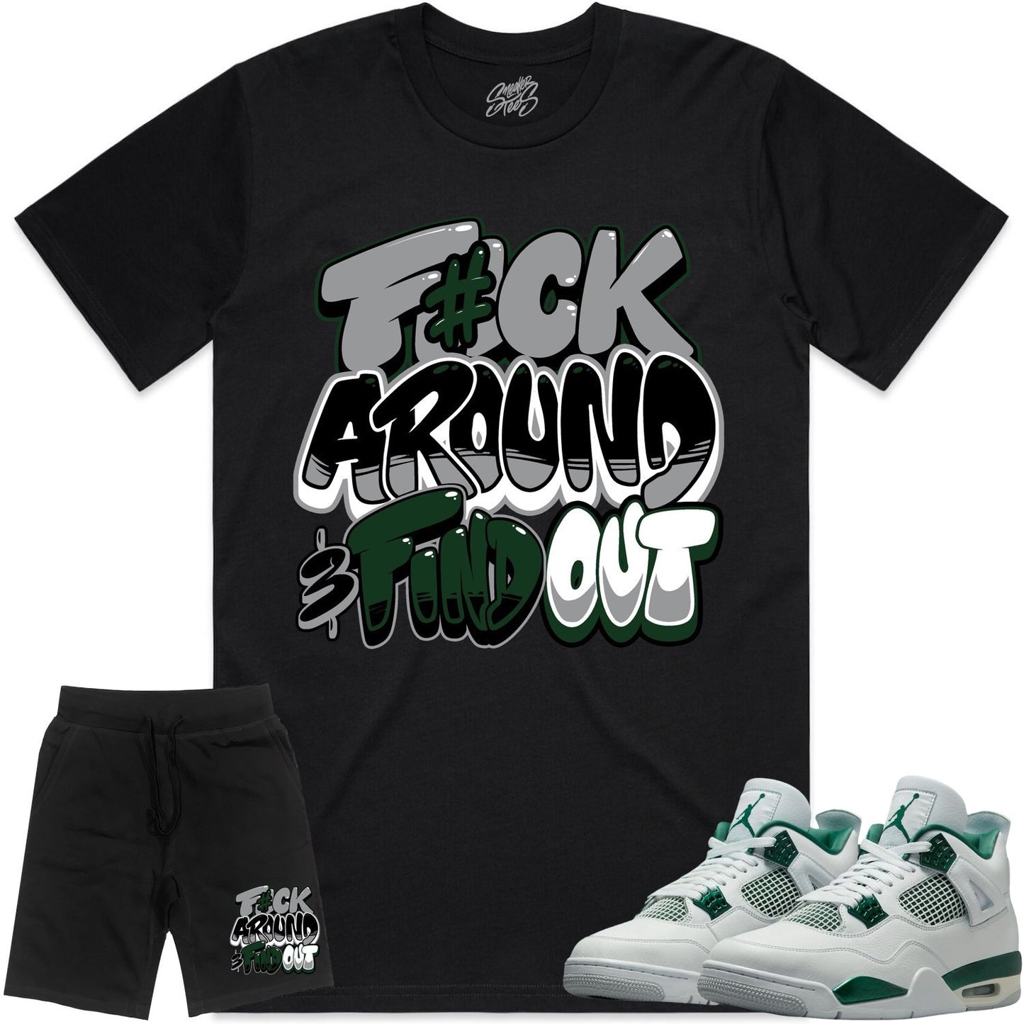 Jordan 4 Oxidized Green 4s Sneaker Outfit - Shorts and Shirt - OXIDIZED GREEN F#CK