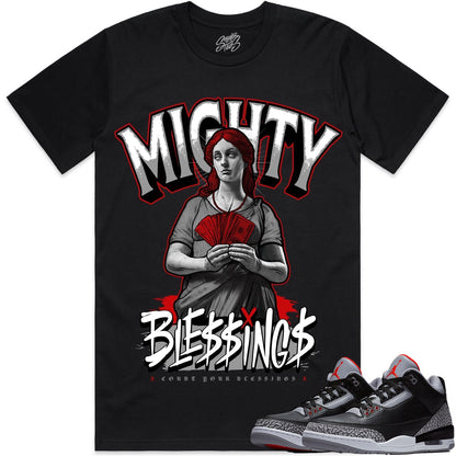 Black Cement 3s Shirt to Match - Jordan 3 Sneaker Tees - Blessings